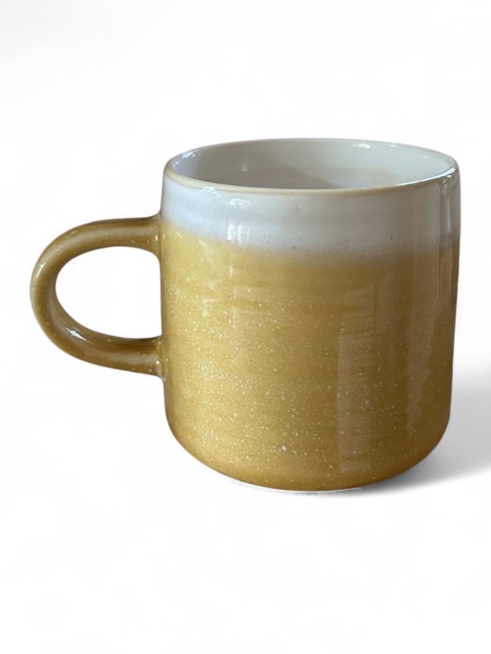 Ceramic Two-Tone Yellow and White Coffee Mug